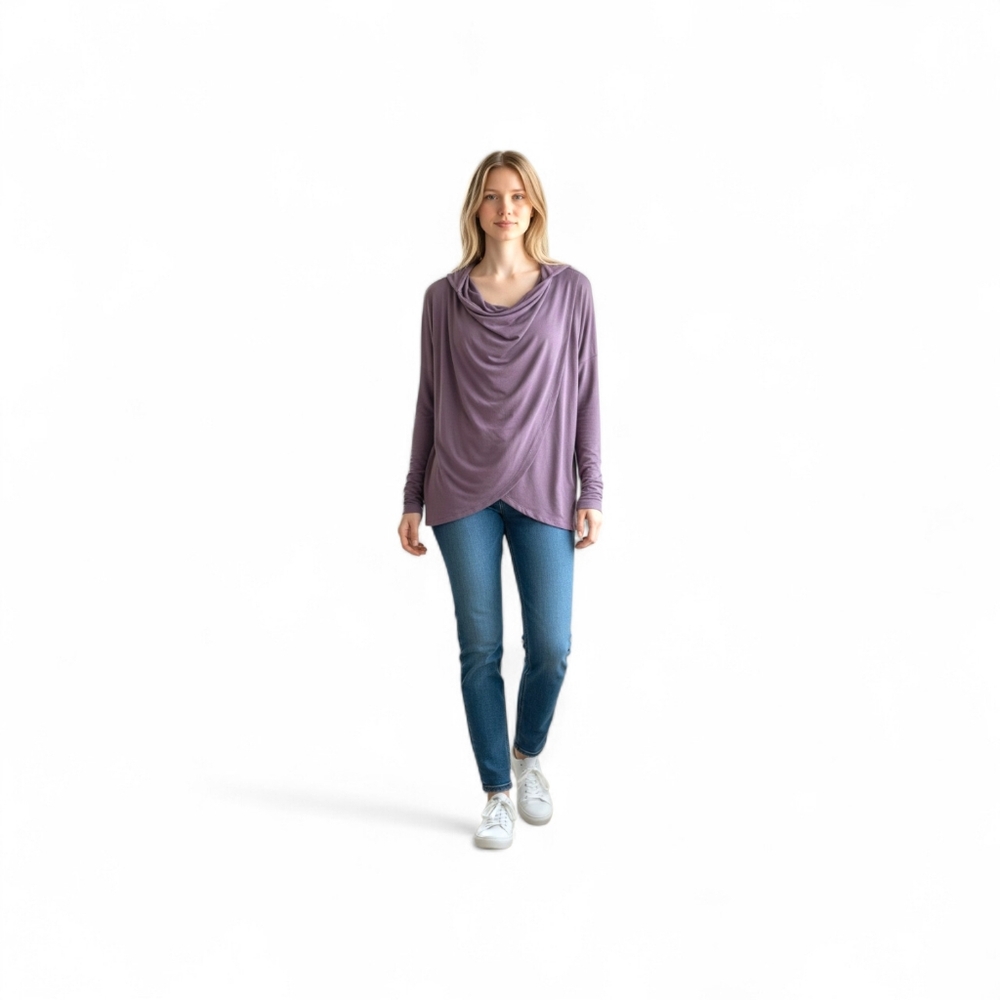 NWT Athleta Women's Purana Wrap Hoodie Sz SP Ribbed Sleeves - Picture 8 of 8
